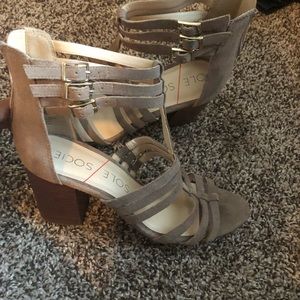 Sole Society Genuine Suede Block Heel